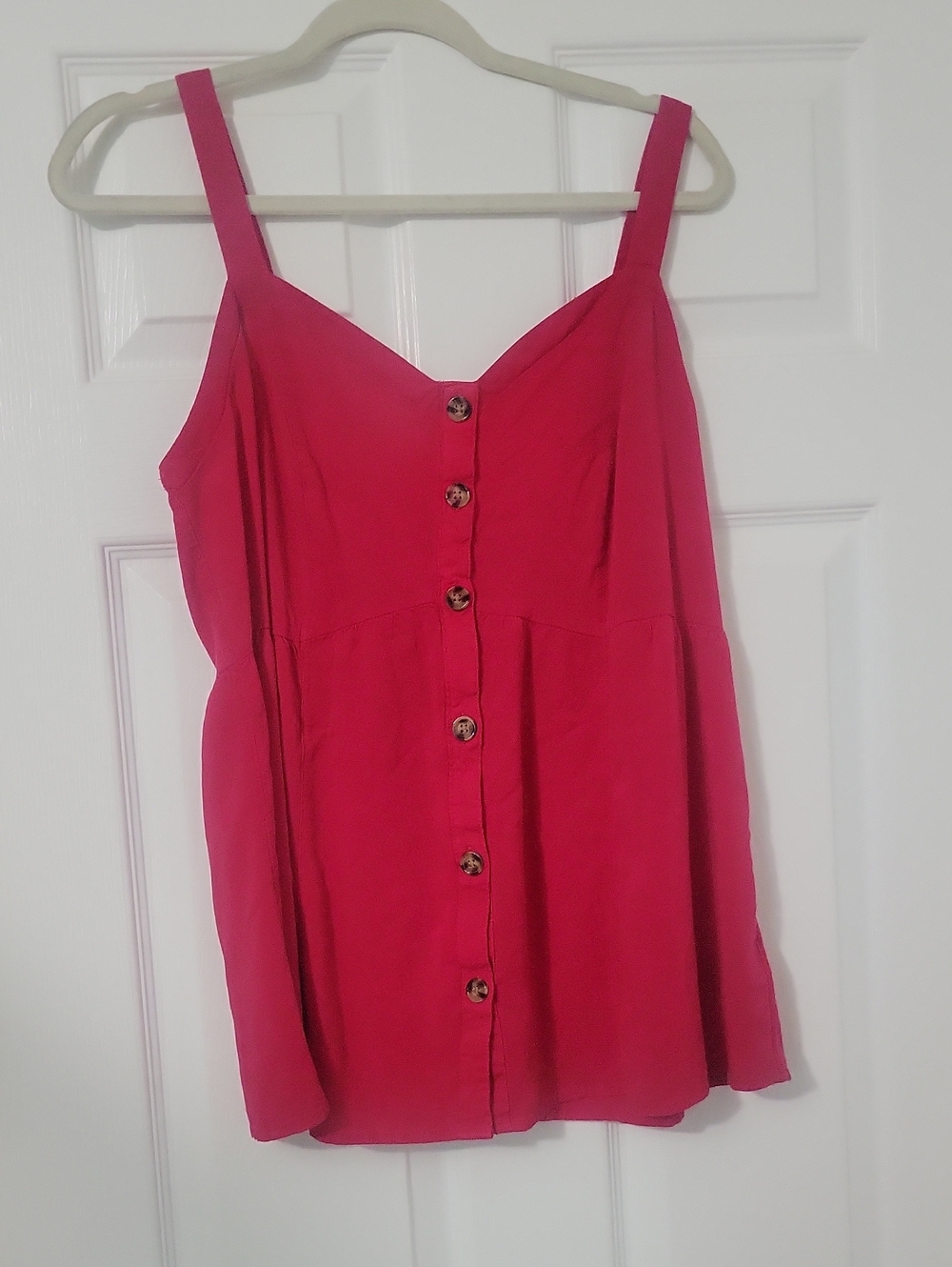 Torrid!  Bright Pink Button-Front Cami Top